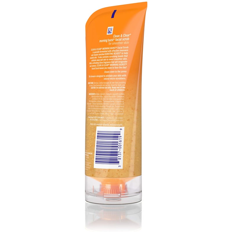 Clean & Clear Morning Burst Oil-Free Exfoliating Facial Scrub For All Skin Types, Vitamin-Enriched Daily Face Scrub to Cleanse & Exfoliate Dull Skin, Vitamin C & Ginseng, 5 fl. oz - Image 5
